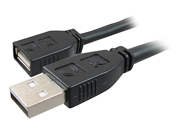 Comprehensive Pro AV/IT Active USB A Male to Female 40ft - 40 ft USB Data Transfer Cable - First End: 1 x Type A Male USB - Second End: 1 x Type A Female USB - 480 Mbit/s - Extension Cable - 24/22 AWG - Matte Black
