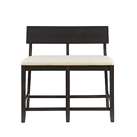 Linon Dixie Counter-Height Bench, Beige/Dark Charcoal