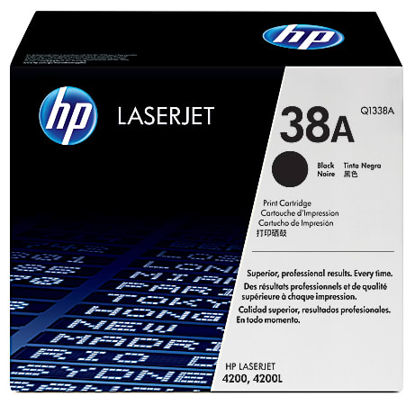 HP 38A Black Toner Cartridge, Q1338A