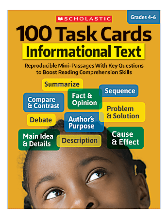 Scholastic 100 Task Cards, Information Text, Grades 4-6
