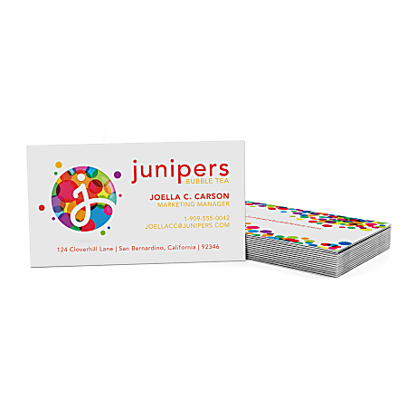 Custom Full-Color Luxury Heavy Weight Color Core Business Cards, Black Core, Square Corners, 2-Sided, Box Of 50