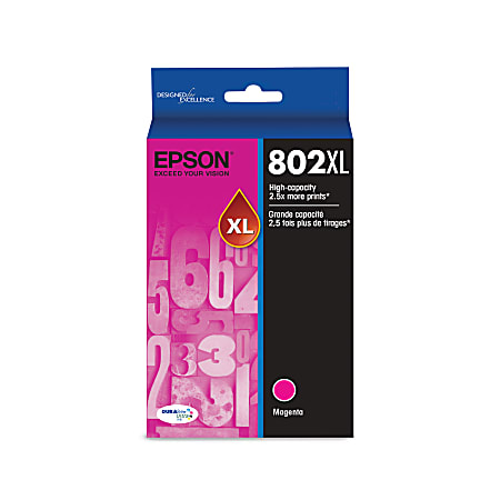 Epson® 802XL DuraBrite® Ultra High-Yield Magenta Ink Cartridge,