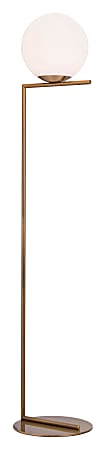 Zuo Modern Belair Floor Lamp, 61"H, Brass Shade/Brass