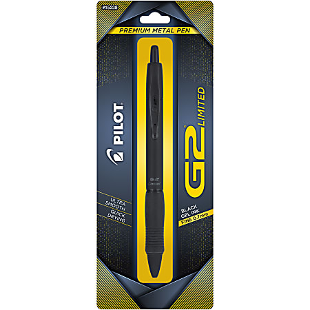 Pilot G2 Limited Gel Pen, Fine Point, 0.7 mm, Matte Black Barrels, Black Ink