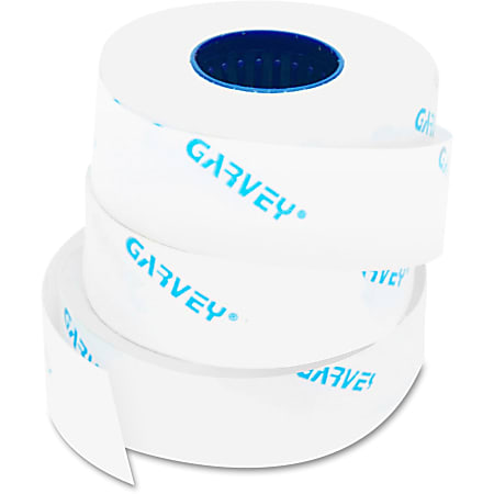 COSCO Garvey Labeler Replacement Labels - 7/16" Width x 13/16" Length - Rectangle - White - Paper - 1200 / Roll - 3600 / Pack - Tamper Resistant, Self-adhesive