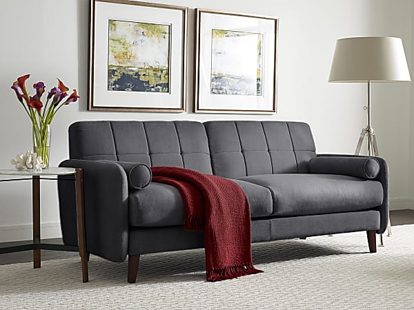 Serta® Savanna Collection Sofa, Slate Gray/Chestnut