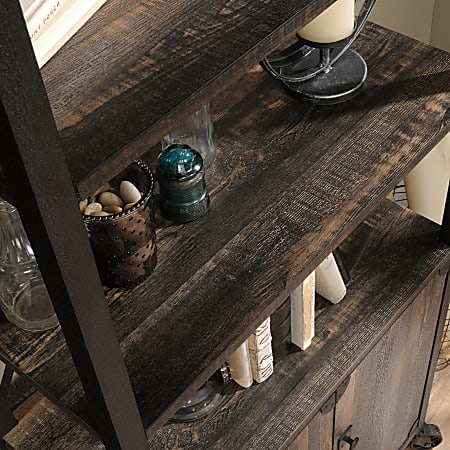Sauder Steel River 69 1316 H 5 Shelf Bookcase Carbon Oak Standard