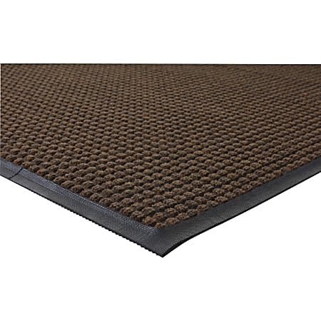 Genuine Joe Waterguard Floor Mat - Floor - 10 ft Length x 36" Width - Rectangular - Rubber - Brown - 1Each
