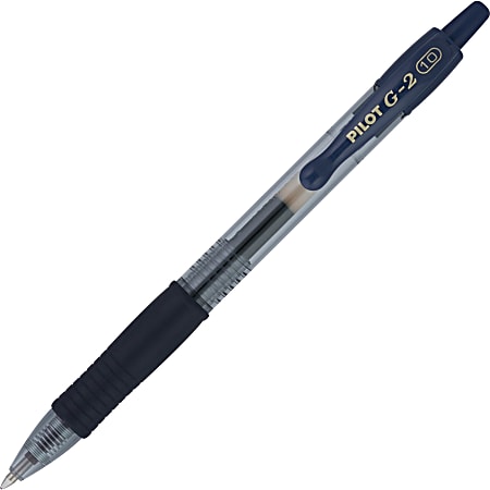 G2® Retractable Gel Pens, Pack Of 12, Fine Point, 1.0 mm, Clear Barrel, Blue Ink