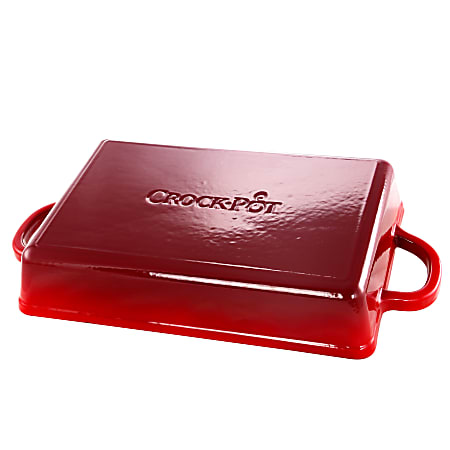 Crock-pot Artisan 13 Enameled Cast Iron Lasagna Pan, Scarlet Red