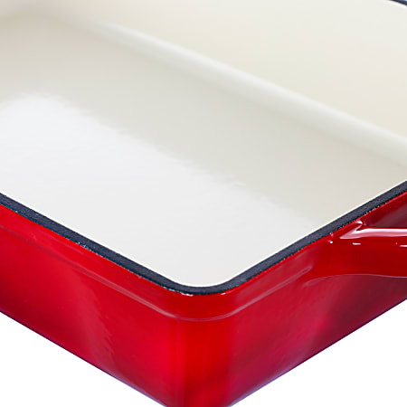 Crock-pot Artisan 13 Enameled Cast Iron Lasagna Pan, Scarlet Red