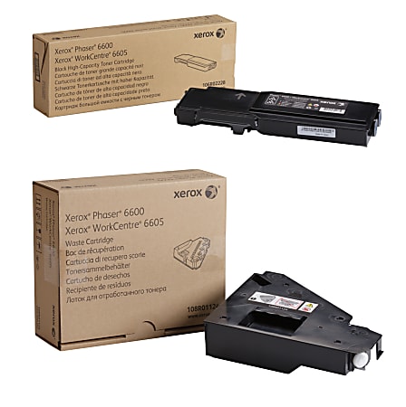 Xerox® 106R02228/108R01124 High-Yield Black Toner Cartridge And Waste Toner Cartridge