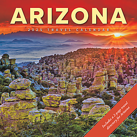 2025 Willow Creek Press Scenic Monthly Wall Calendar, 12” x 12”, Arizona, January To December, 41420