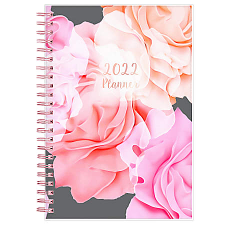 Blue Sky™ Frosted Weekly/Monthly Safety Wirebound Planner, 5" x 8", Joselyn, January To December 2022, 110396-22