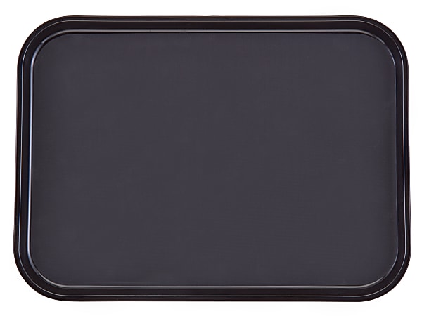Cambro Rectangular Polytread Trays, 14" x 18", Black, Set Of 12 Trays, PT1418110
