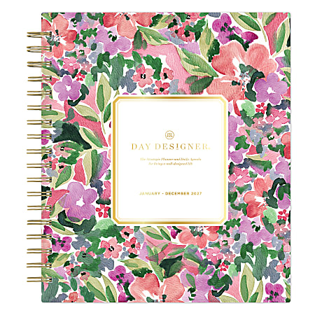 2027 Blue Sky Day Designer Ula Bloom Daily Planner, 8x10, Daily Layout, Safety Wirebound, Jan-Dec 2027, Qty 1