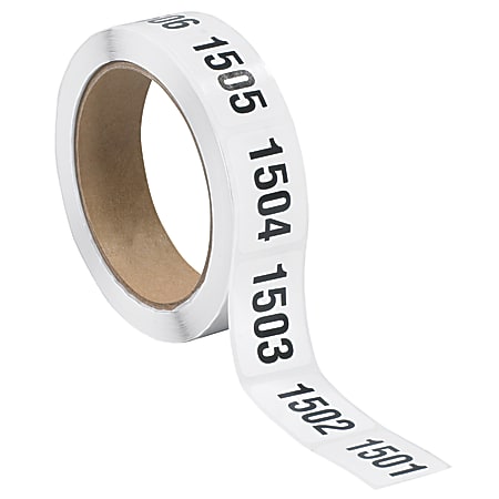 Tape Logic® Consecutive Numbered Labels, DL1244, 1501 - 2000, Rectangle, 1