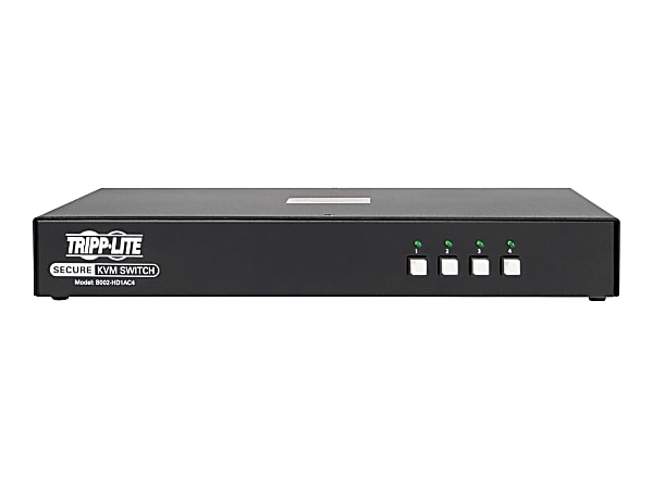 Tripp Lite 2-to-1 HDMI Switch Secure KVM Switch, HDMI to DisplayPort - 4-Port, 4K, NIAP PP3.0 Certified, Audio, CAC, Single Monitor - KVM / audio switch - 4 x KVM / audio - 1 local user - desktop - TAA Compliant