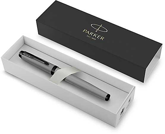 Parker® IM Rollerball Pen, Fine Point, 0.5 mm, Matte Gray Barrel, Black Ink