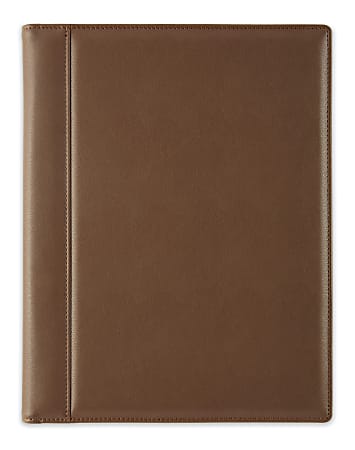 TUL&reg; Vegan Leather Padfolio, Letter Size, Brown