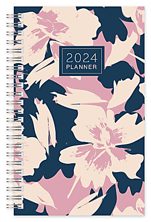 2024 Office Depot® Brand Weekly/Monthly Planner, 5" x 8”, Color Block, January To December 2024 