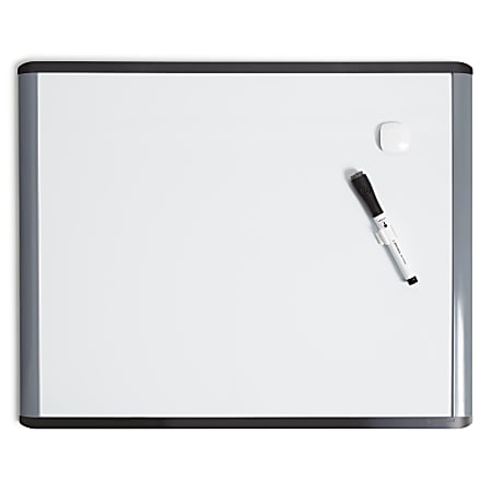 U Brands® Magnetic MOD Dry-Erase Board, 20" x 16", White, Black/Gray Plastic Frame