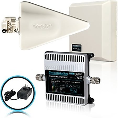 Smoothtalker Stealth X6 72dB 4G LTE Extreme Power 6 Band Cellular Signal Booster Kit - 850 MHz, 1700 MHz, 1900 MHz, 2100 MHz - LTE - Directional Antenna Antenna