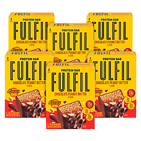 FULFIL Chocolate Peanut Butter Flavor Vitamin & Protein Standard Bars, 1.41 Oz, Total Qty 24