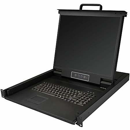 StarTech.com Rackmount KVM Console - 1U 19" LCD Monitor Single Port VGA KVM Server Rack Drawer includes Cables & Hardware - USB Support