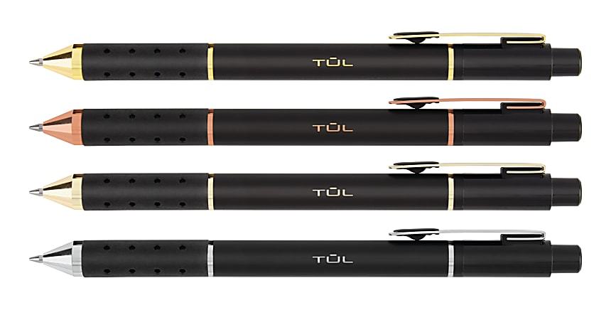 TUL BP Series Retractable Ballpoint Pens Mixed Metals Medium Point
