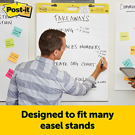 Post-it Easel Pads Super Sticky Self-Stick Easel Pads, Ruled 1 1/2, 25 x 30, White, 30 Sheets, 2/Carton (MMM561WLVAD2PK)