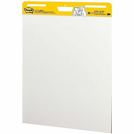 3M Post-it Super Sticky Easel Pad, 25 x 30 Inches, 30 Sheets/Pad, Large  White Premium Self Stick Flip Chart Paper LLS, Super