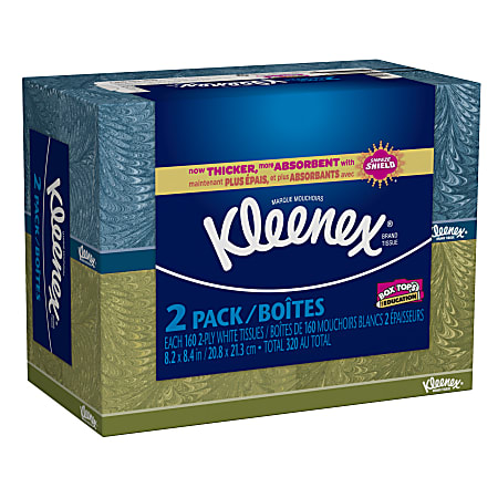 Kleenex 2 Ply Facial Tissue Flat 100 Tissues Per Box Pack Of 5 Boxes -  Office Depot