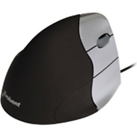 Evoluent VerticalMouse 3 Rev 2 Mouse - Optical Wired - Black, Silver - Retail