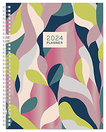 2024 Office Depot® Brand Weekly/Monthly Planner, 8-1/2 x 11”, Color Block,  January To December 2024