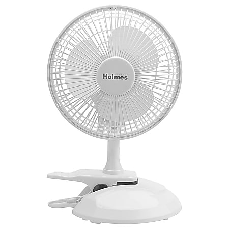 Holmes 2-Speed Clip/Table Personal Fan, 7-1/2" x 12", White
