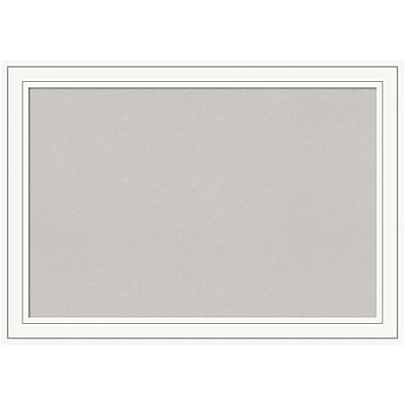 Amanti Art Cork Bulletin Board, 41" x 29", Gray, Craftsman White Wood Frame