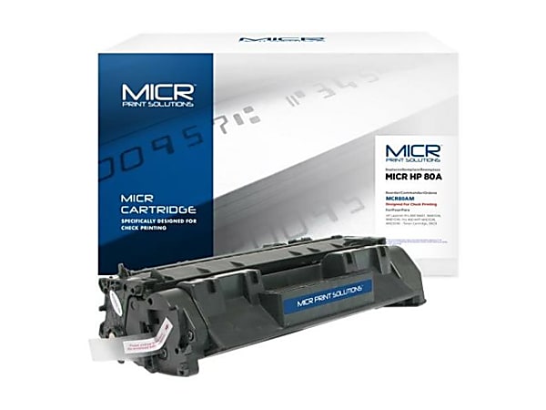 MICR Print Solutions Remanufactured Black MICR Toner Cartridge Replacement For HP 80A, CF280A M, MCR80AM