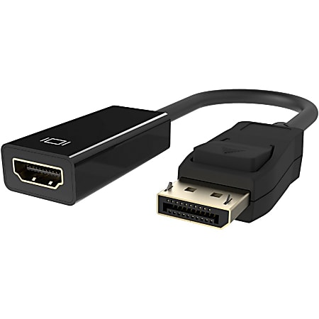 Belkin F2CD004B Audio/Video Cable - 3.60" DisplayPort/HDMI A/V Cable for Audio/Video Device, Monitor, Notebook - First End: 1 x DisplayPort Male Digital Audio/Video - Second End: 1 x HDMI