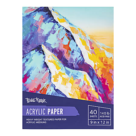Brea Reese Acrylic Paper Pad, 9" x 12", 40 Sheets, White