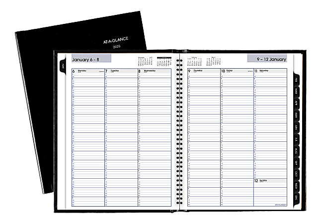 AT-A-GLANCE® DayMinder® Weekly Appointment Book/Planner, Hardcover, 8" x 11", Black, January To December 2020, G520H00