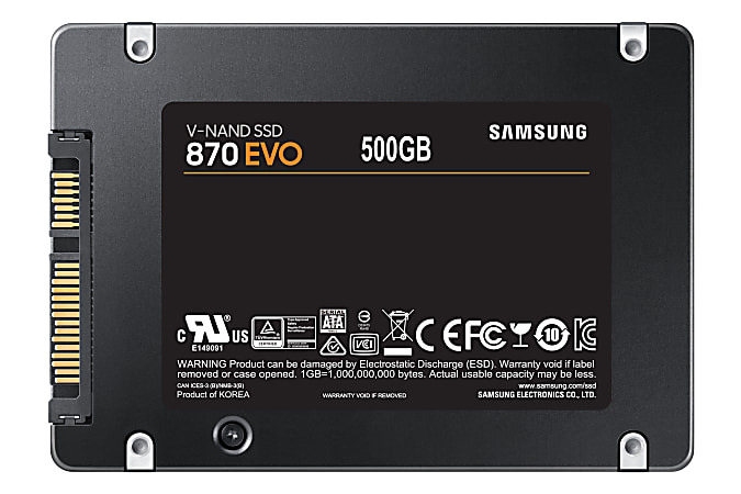 Samsung 870 EVO Internal Solid State Drive 500GB SATA III MZ 77E500BAM -  Office Depot