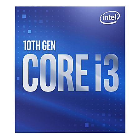 Intel Core i3 10th Gen i3 10100F Quad core 4 Core 3.60 GHz 6 MB L3 Cache 64 bit Processing 4.30 GHz Overclocking Speed 14 nm Socket LGA 1200 65 W 8 Threads - Office Depot