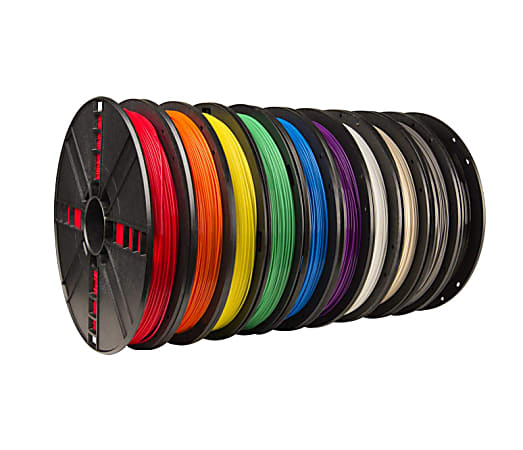 MakerBot PLA Filament Spools, MP06572, Large, Assorted Colors, 1.75 mm, Pack Of 10
