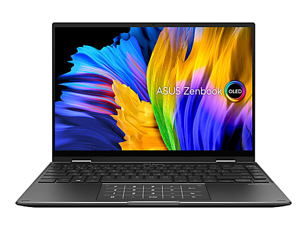 ASUS ZenBook Flip 14 OLED UN5401RA-DB74T - Flip design - AMD Ryzen 7 6800H / 3.2 GHz - Win 11 Home - Radeon Graphics - 16 GB RAM - 1 TB SSD NVMe, Performance - 14" OLED touchscreen 2880 x 1800 (2.8K) @ 90 Hz - Wi-Fi 6E - jade black