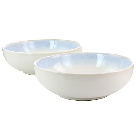 Martha Stewart Stoneware 2-Piece Serving Bowl Set, 10", Blue