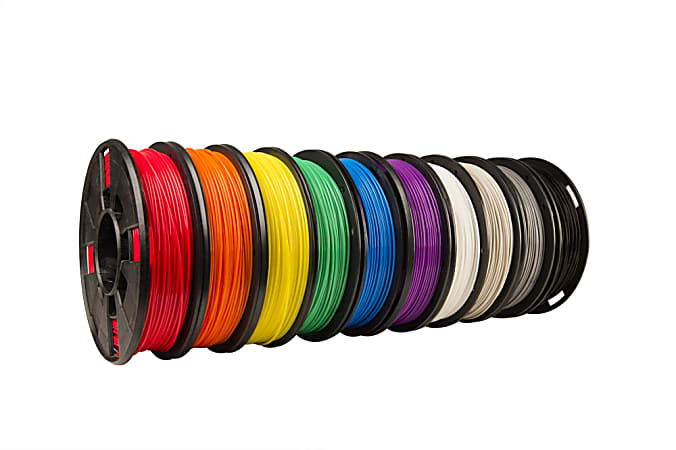 MakerBot PLA Filament Spools, MP06591, Small, Assorted Colors, 1.75 mm, Pack Of 10