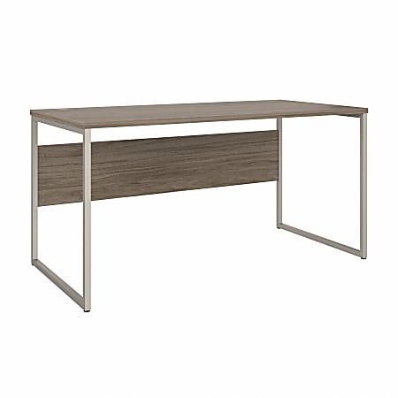 Bush® Business Furniture Hybrid 60"W x 30"D Computer Table Desk With Metal Legs, Modern Hickory, Standard Delivery