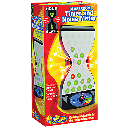 Primary Concepts HourGlass Classroom Timer And Noise Controller, 15"H x 8"W x 4 1/2"D, Black