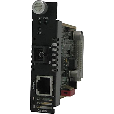 Perle C-100-S1SC40D - Fiber media converter - 100Mb LAN - 100Base-TX, 100Base-BX - RJ-45 / SC single-mode - up to 24.9 miles - 1550 (TX) / 1310 (RX) nm